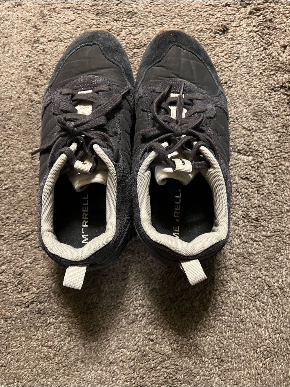 Merrell Women’s Alpine Black and Cream Lace-Up Hiking Sneakers Sz 8.5